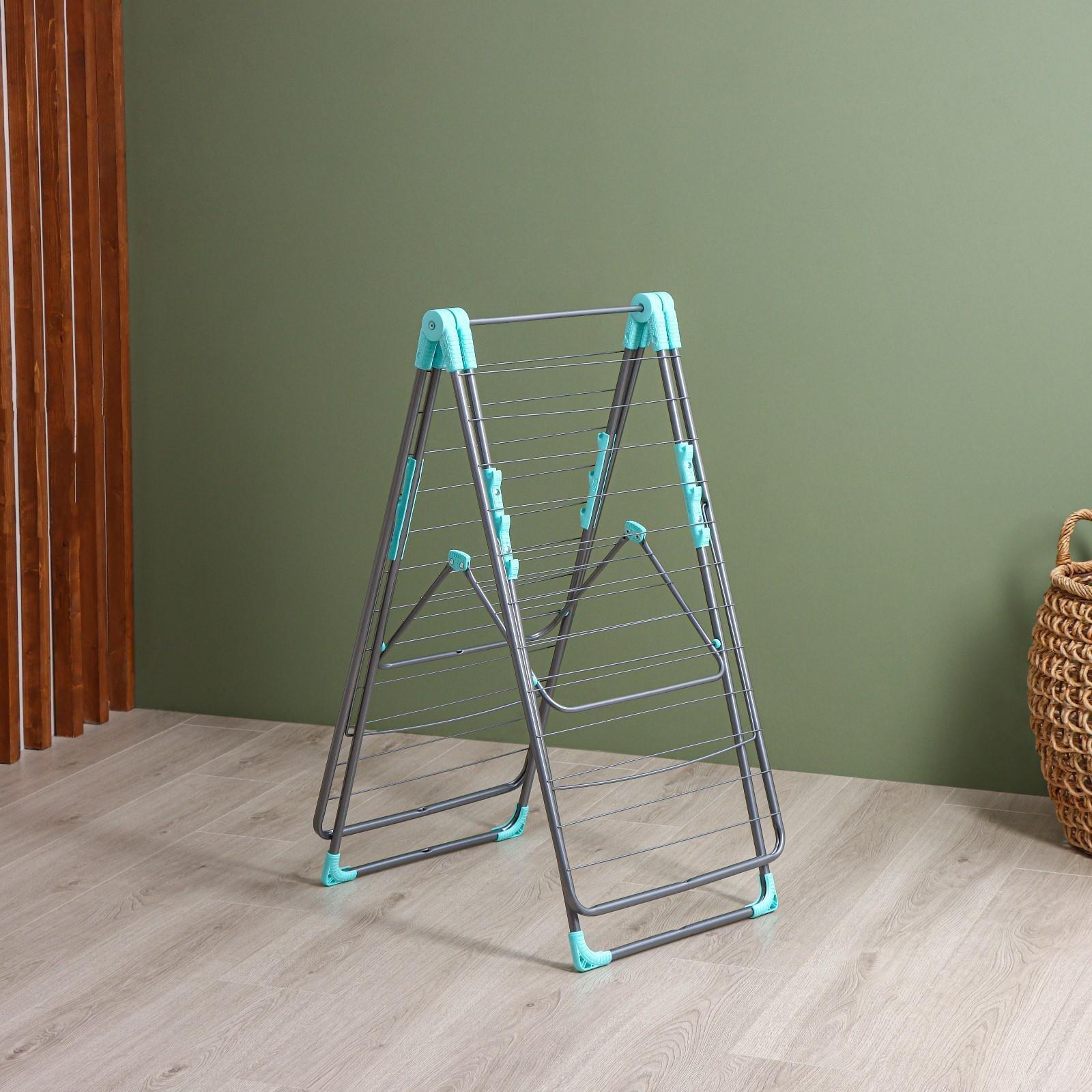 Сушилка для белья двухуровневая, 18 м, цвет серебряный