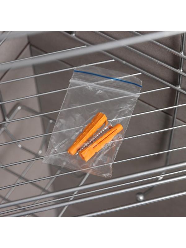 Полка угловая с мыльницей и вешалкой 2-х ярусная, 25×18×42 см, цвет хром