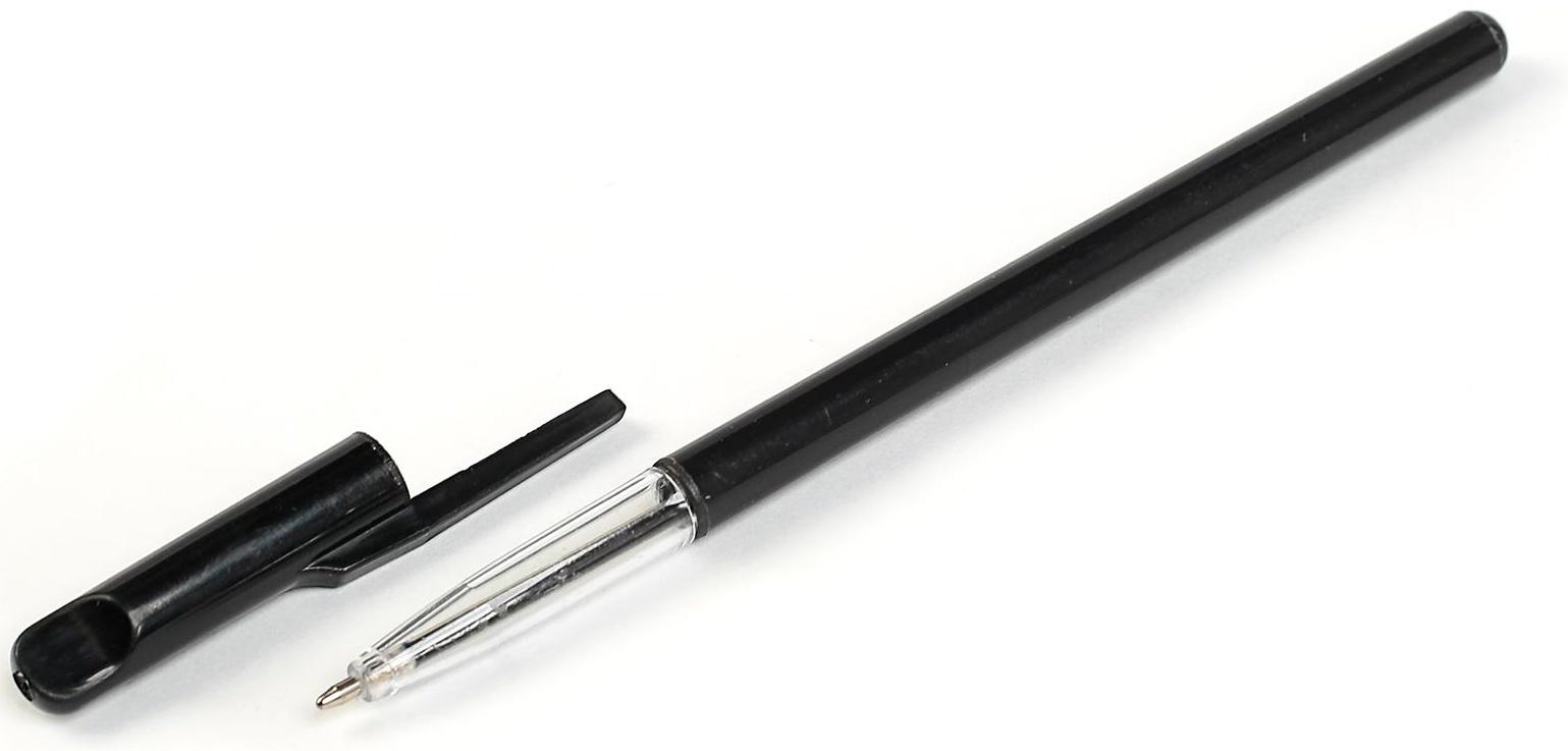 Ручка шариковая, 0.5 мм, стержень синий, корпус с прозрачным держателем, МИКС