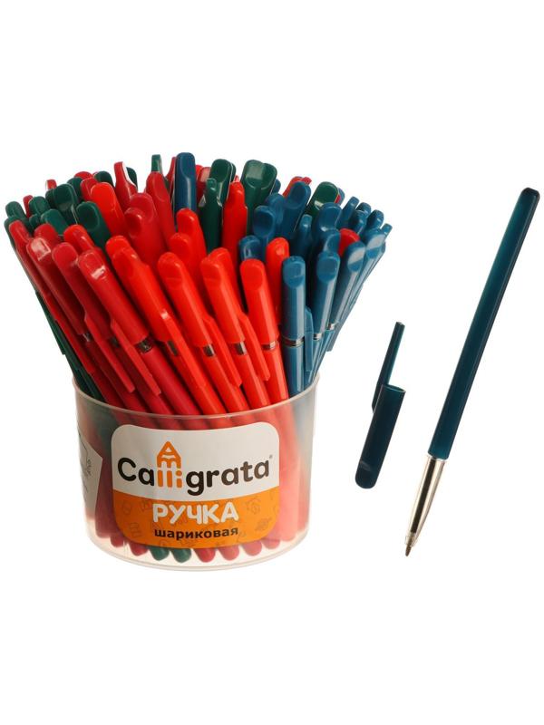 Ручка шариковая, 0.5 мм, стержень синий, корпус с прозрачным держателем, МИКС