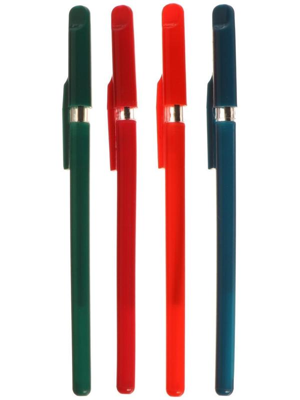 Ручка шариковая, 0.5 мм, стержень синий, корпус с прозрачным держателем, МИКС