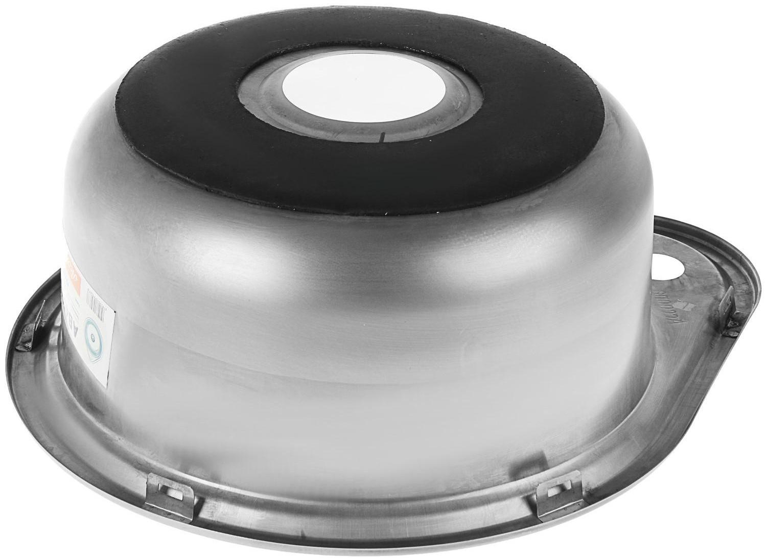 Мойка кухонная Accoona AB4539, врезная, круглая, толщина 0.6 мм, 450х390х165 мм, глянец