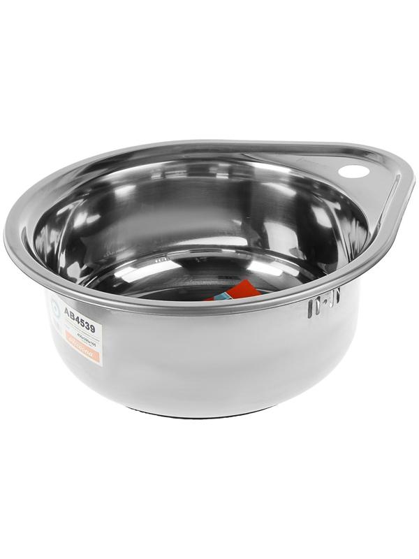 Мойка кухонная Accoona AB4539, врезная, круглая, толщина 0.6 мм, 450х390х165 мм, глянец