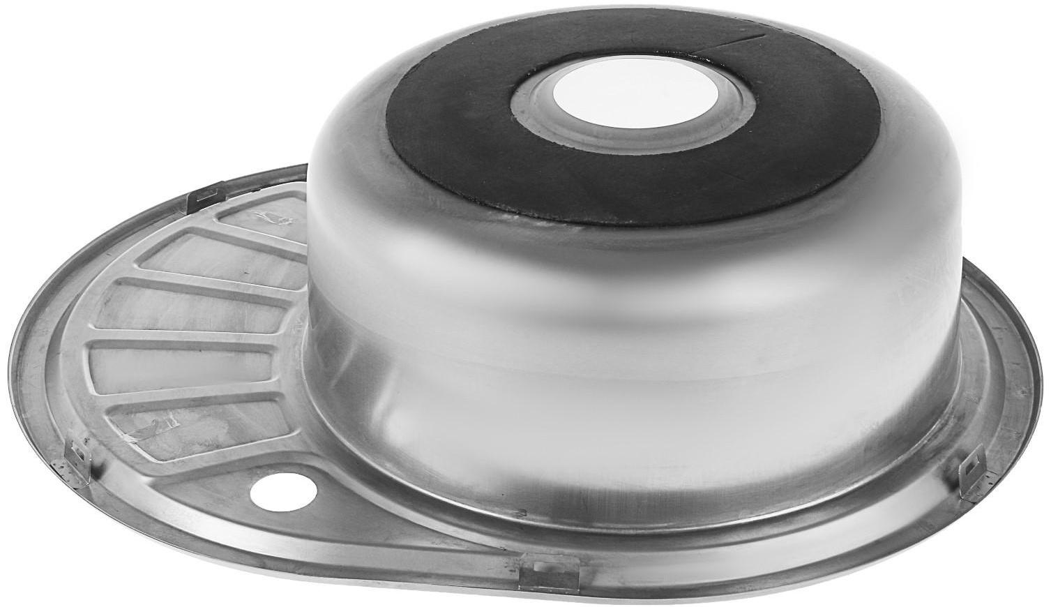 Мойка кухонная Accoona AB4557-R, врезная, правая, толщина 0.6 мм, 570х450х165мм, глянец