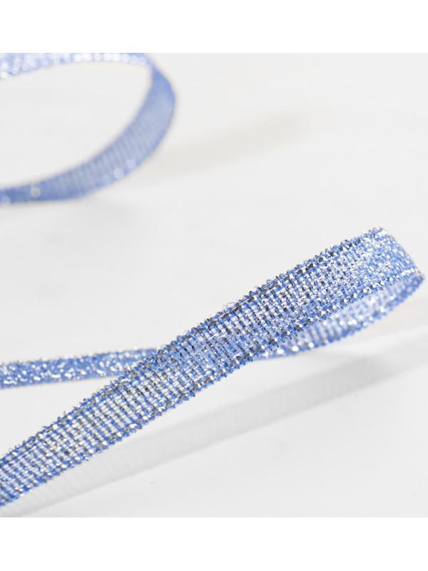 Лента парчовая, 6 мм, 23 ± 1 м, цвет синий №037