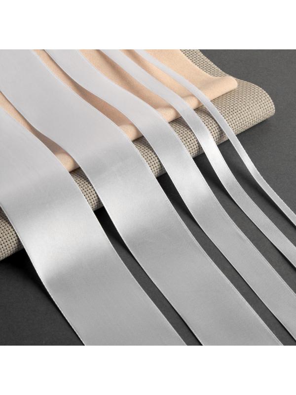 Набор атласных лент, 5 шт, размер лент: 6/10/20/40/50 мм × 23 ± 1 м, цвет белый