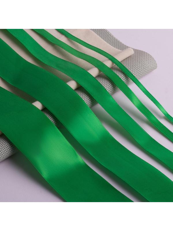 Набор атласных лент, 5 шт, размер лент: 6/10/20/40/50 мм × 23 ± 1 м, цвет зелёный