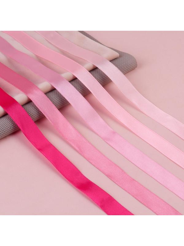 Набор атласных лент, 5 шт, размер 1 ленты: 20 мм × 23 ± 1 м, цвет розовый спектр