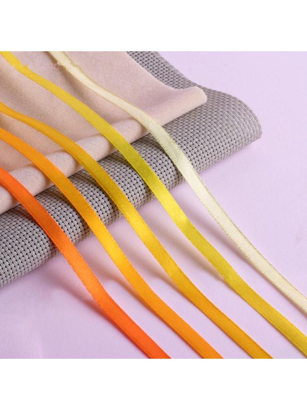 Набор атласных лент, 5 шт, размер 1 ленты: 6 мм × 23 ± 1 м, цвет жёлтый спектр