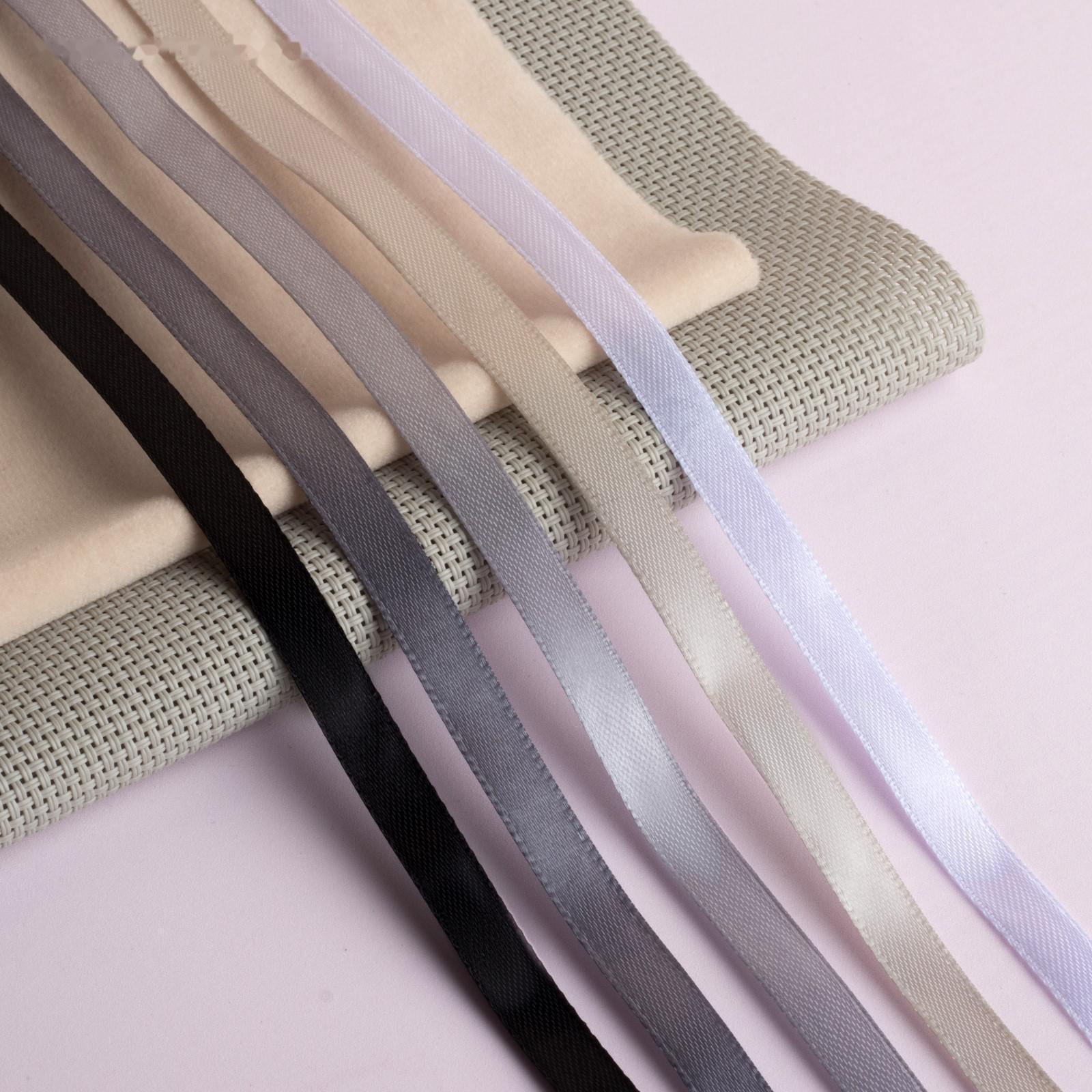 Набор атласных лент, 5 шт, размер 1 ленты: 10 мм × 23 ± 1 м, цвет серый спектр