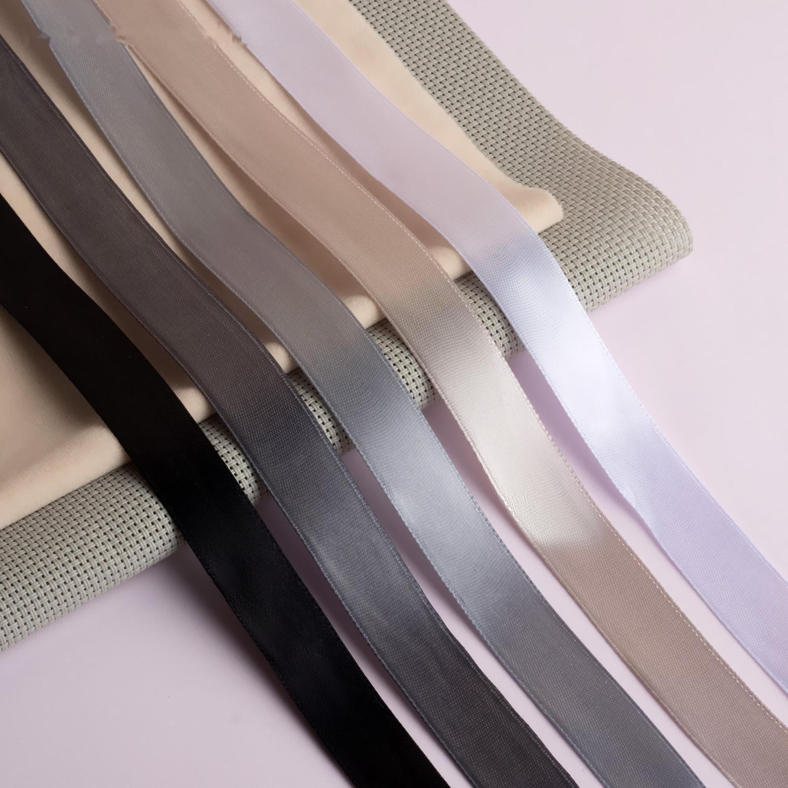 Набор атласных лент, 5 шт, размер 1 ленты: 20 мм × 23 ± 1 м, цвет серый спектр