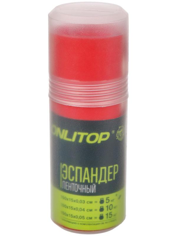Эспандер ленточный для фитнеса, 150 х 15 х 0,03 см, нагрузка 5 кг, цвета МИКС