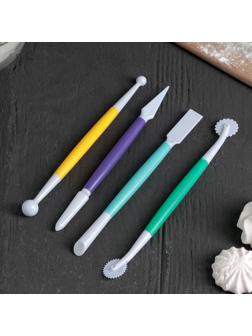 Набор для моделирования кондитерских украшений Доляна, 4 шт