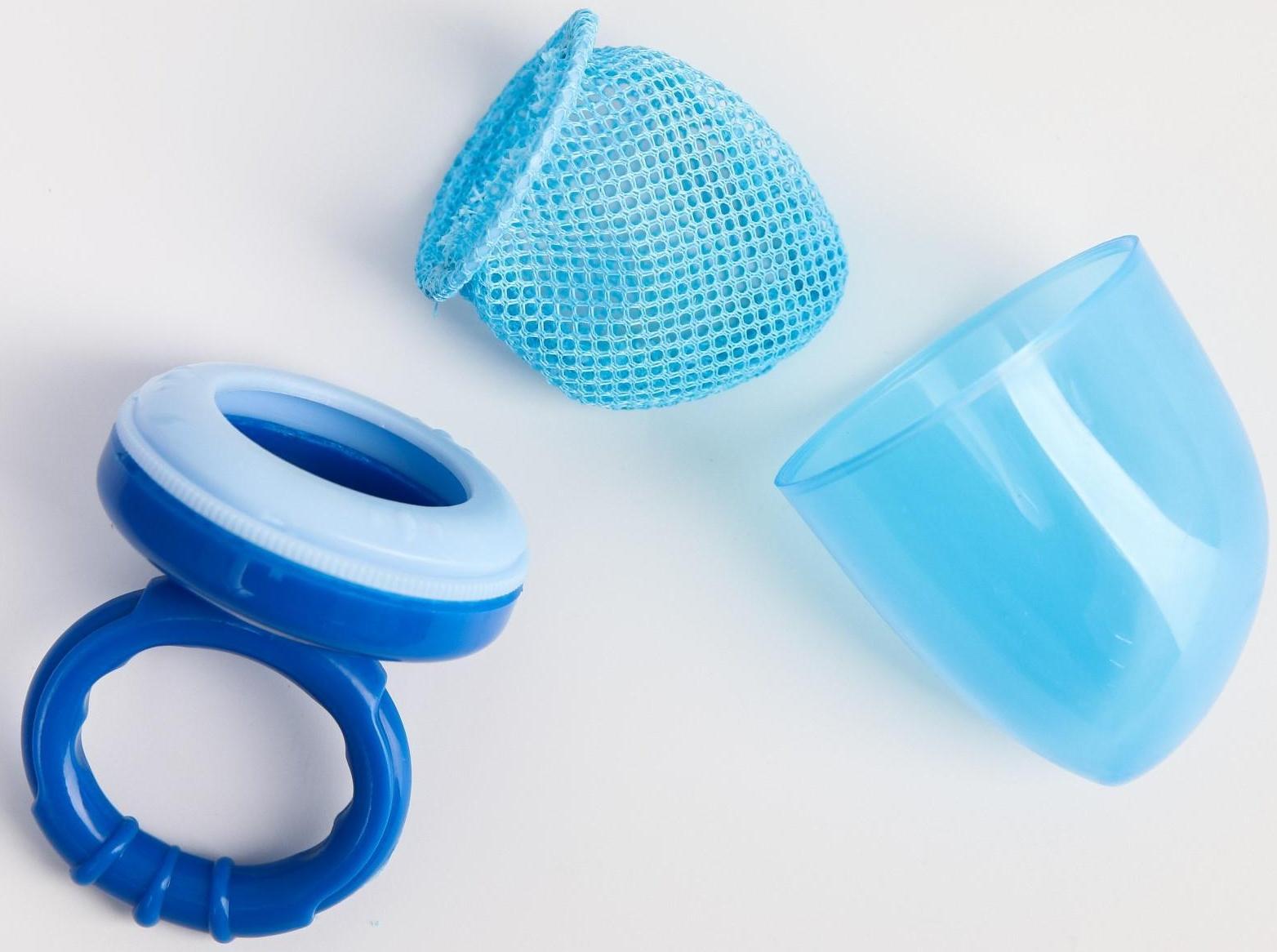 Ниблер для прикорма текстильной сеточкой, цвет голубой