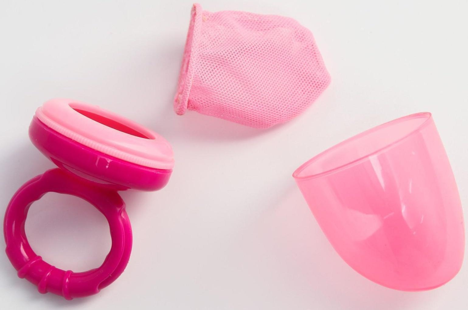 Ниблер для прикорма текстильной сеточкой, цвет розовый