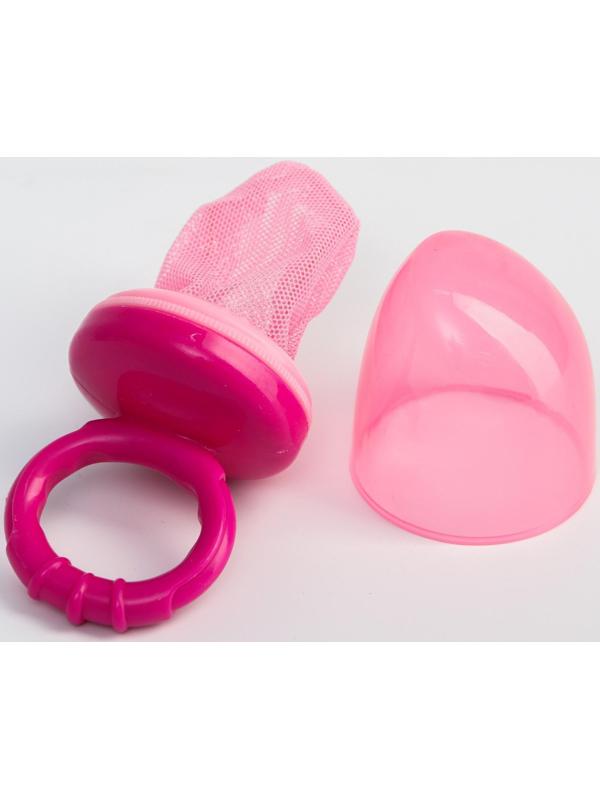 Ниблер для прикорма текстильной сеточкой, цвет розовый