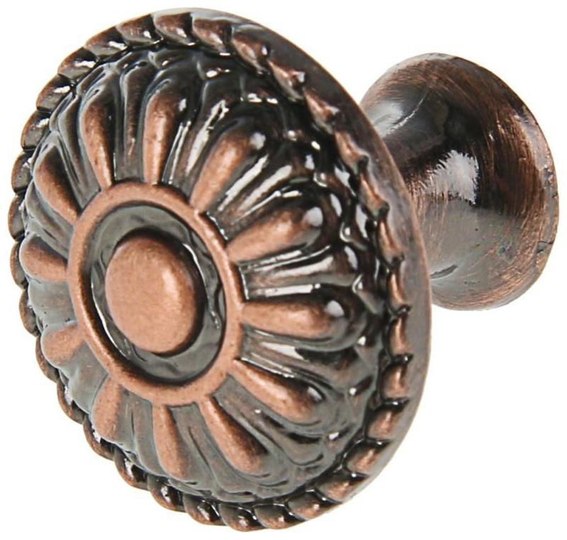 Ручка кнопка ТУНДРА РК112, цвет медь