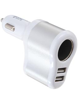 Разветвитель прикуривателя TORSO, USB 1 А / 2.1 А, 60 Вт, 12/24 В, микс