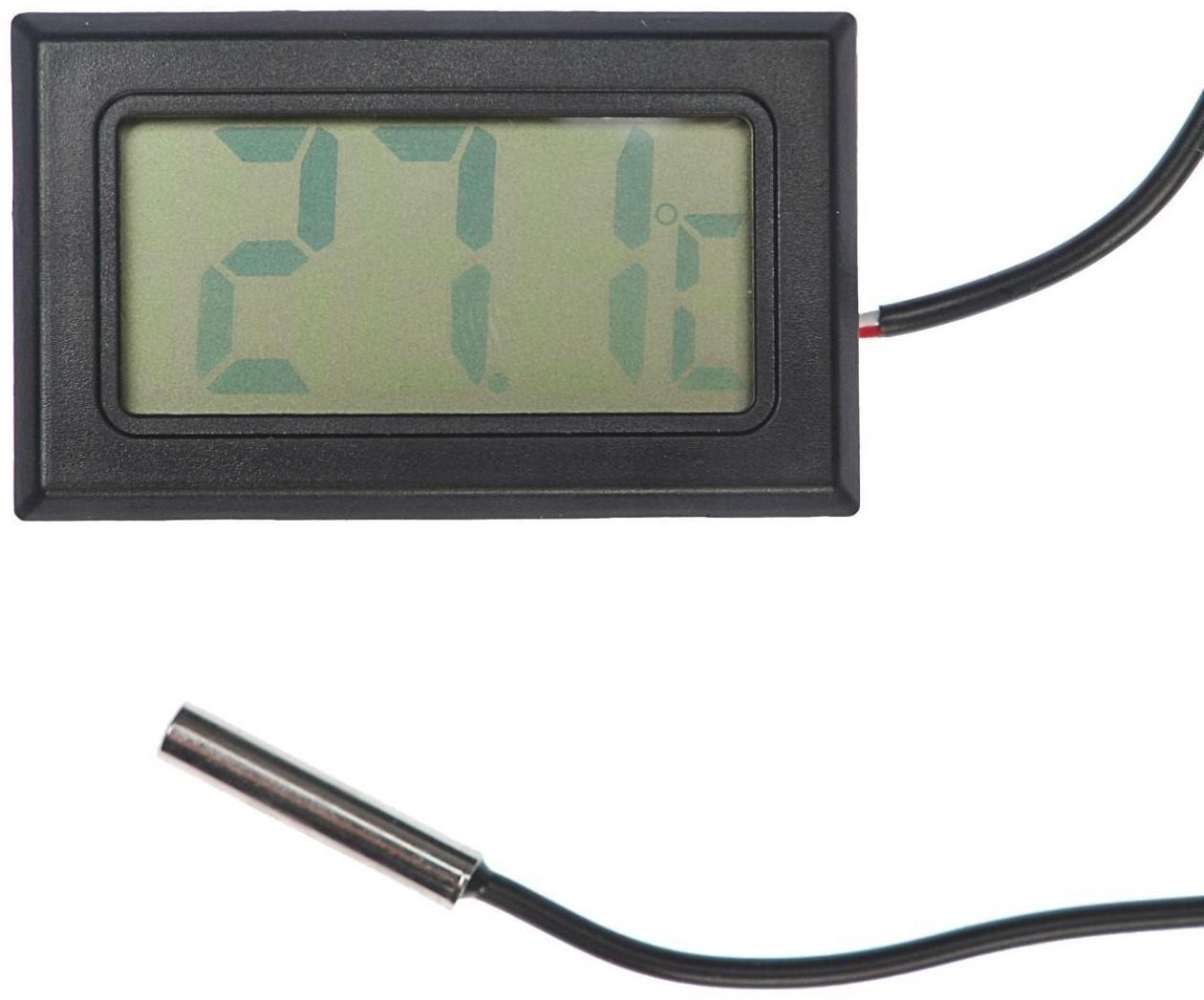 Термометр цифровой, ЖК-экран, провод 1 м