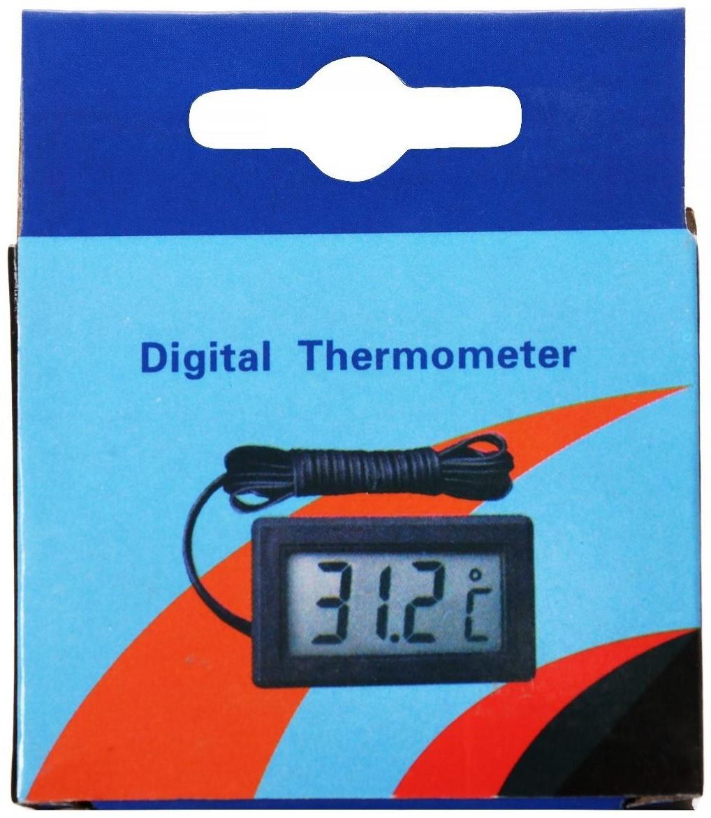 Термометр цифровой, ЖК-экран, провод 1 м