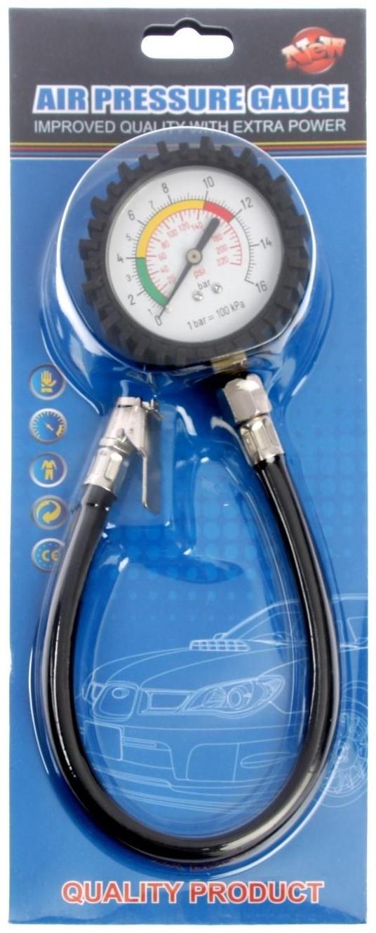 Манометр механический, зажим, резиновый шланг 18 см