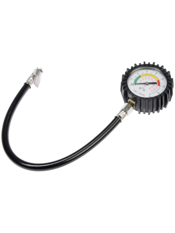 Манометр механический, зажим, резиновый шланг 18 см