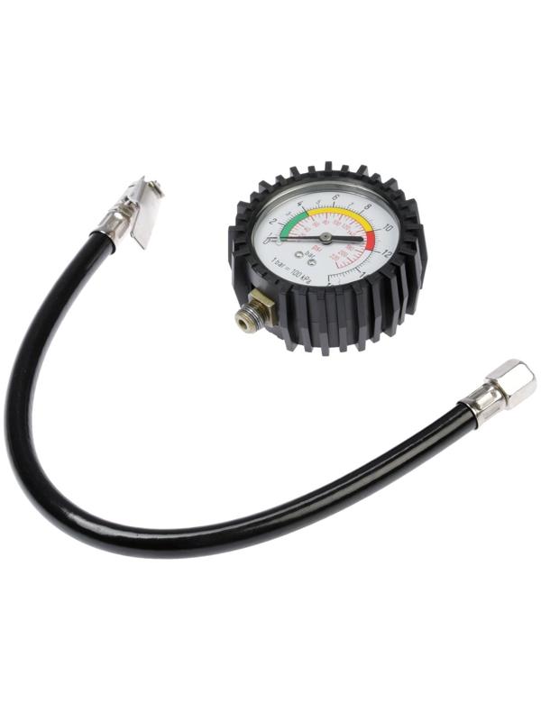 Манометр механический, зажим, резиновый шланг 18 см