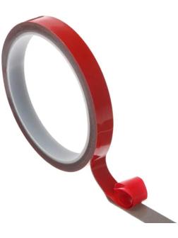 Клейкая лента TORSO, двусторонняя, усиленная, 12 мм × 2 м