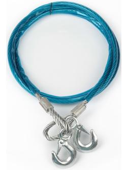 Трос буксировочный, металлический в ПВХ оплётке, 4м, 10 тонн, 2 крюка