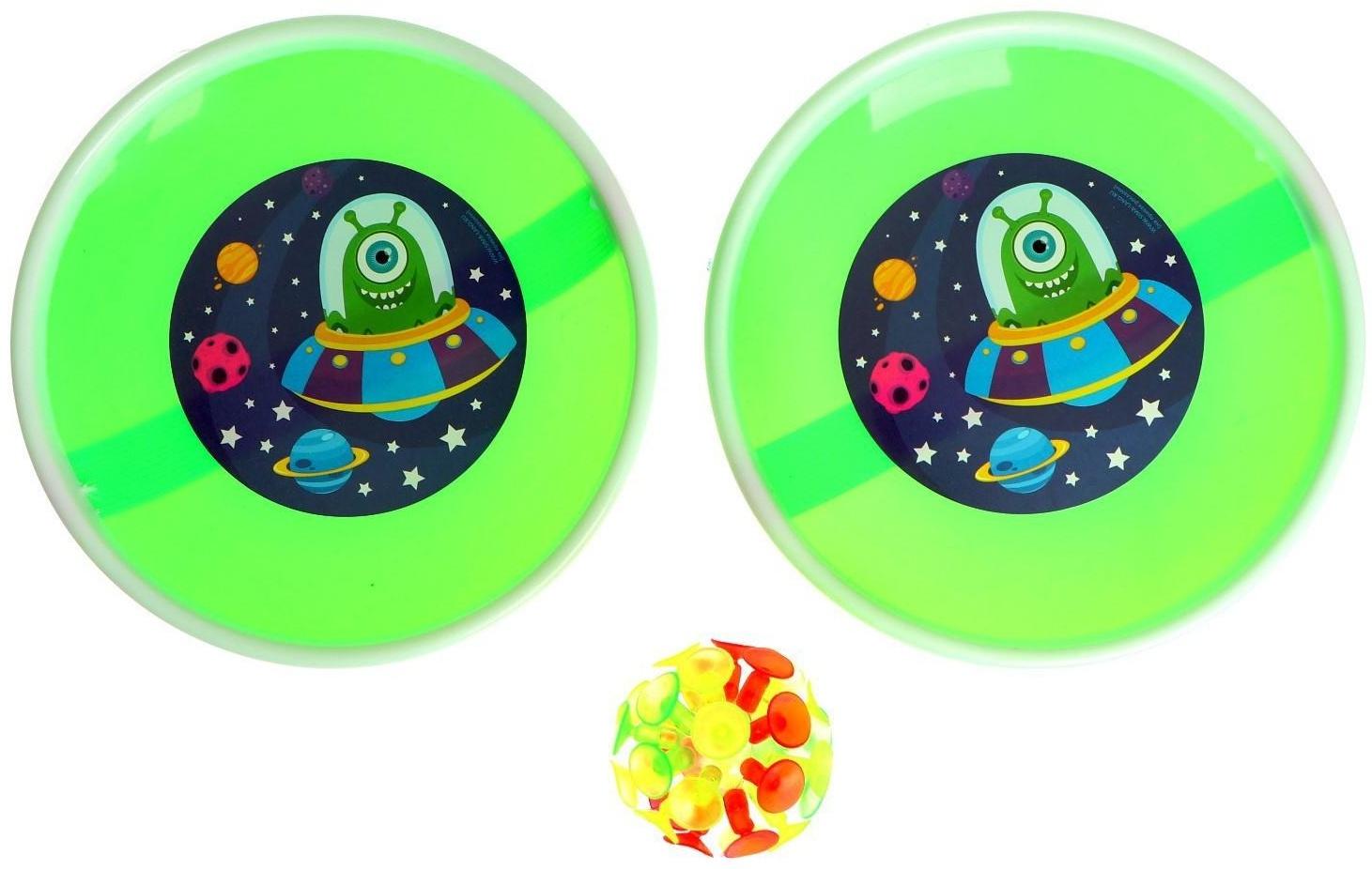 Игра-липучка «Монстрик», набор: 2 тарелки 18 см, шарик, цвета МИКС