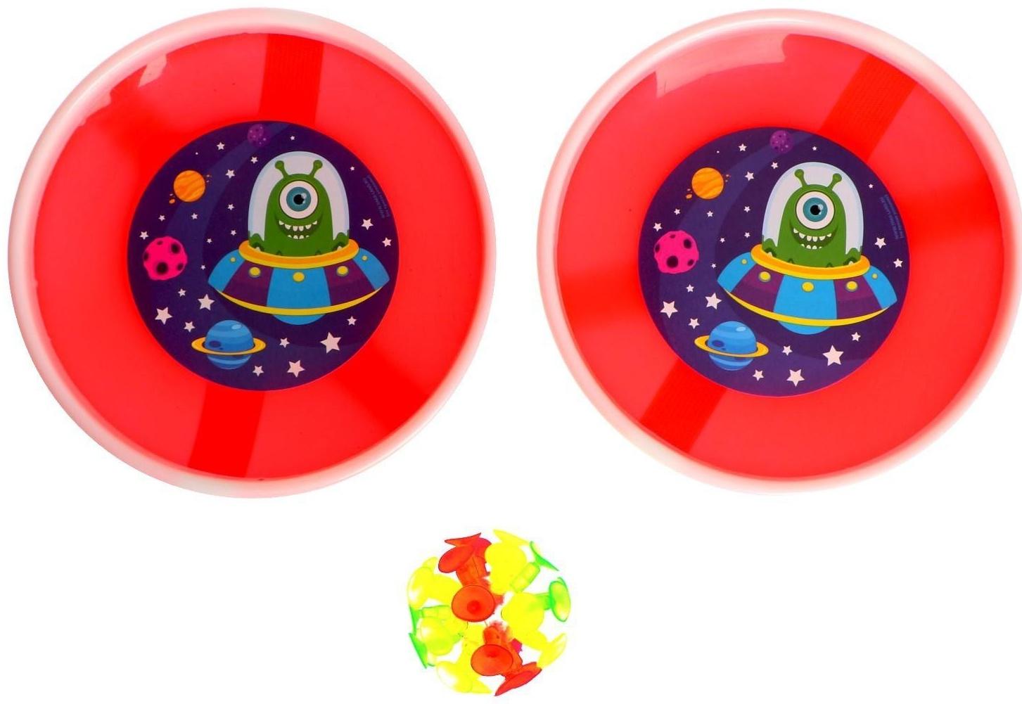 Игра-липучка «Монстрик», набор: 2 тарелки 18 см, шарик, цвета МИКС