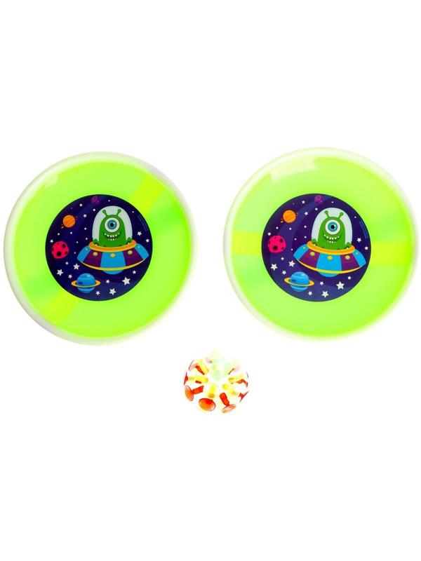 Игра-липучка «Монстрик», набор: 2 тарелки 18 см, шарик, цвета МИКС