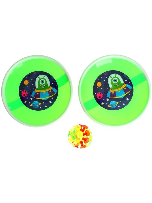 Игра-липучка «Монстрик», набор: 2 тарелки 18 см, шарик, цвета МИКС