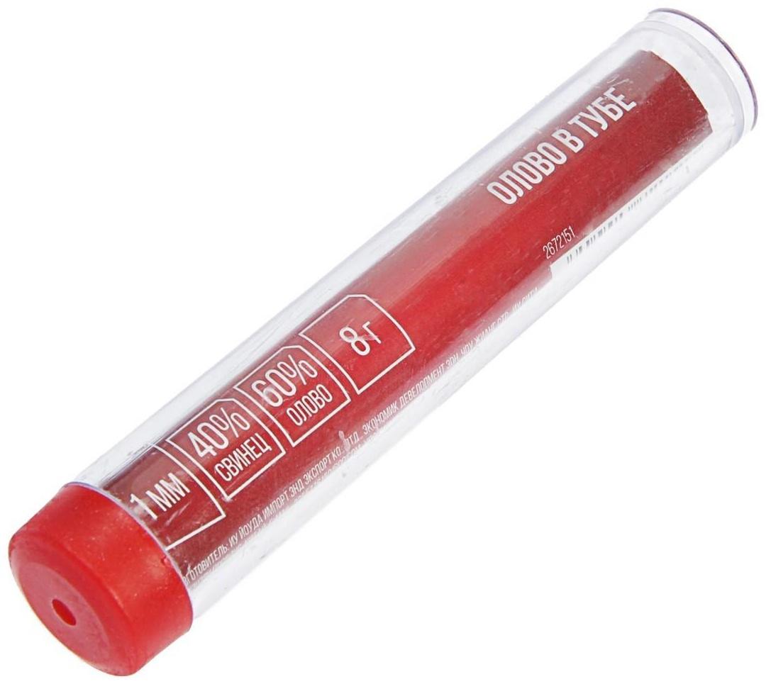 Припой ЛОМ, ПОС 40, в тубе, 1 мм, 8 г