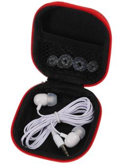 Футляр для наушников, квадратный, мат. верха: экокожа, 80х80х30 мм, черный