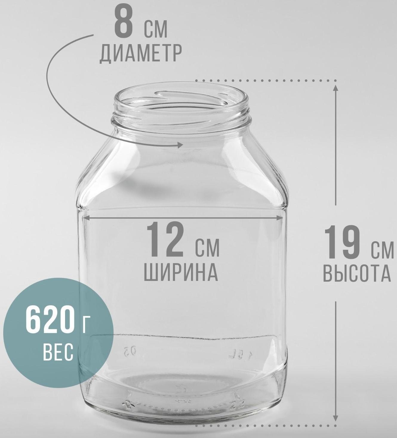 Банка стеклянная «Эталон», 1,5 л, ТО-82 мм