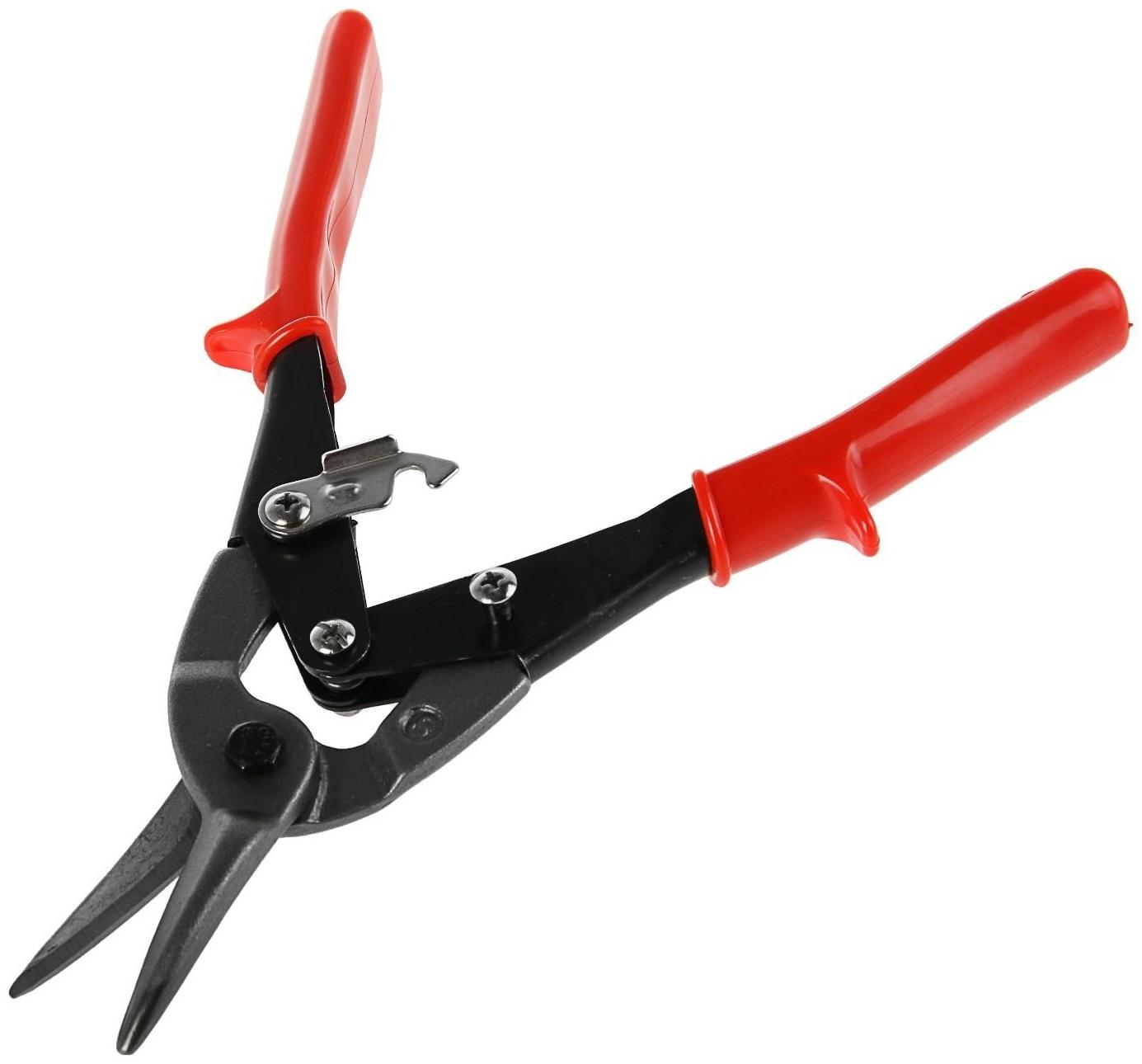 Ножницы по металлу ЛОМ, 250 мм, пластиковые рукоятки, прямой рез