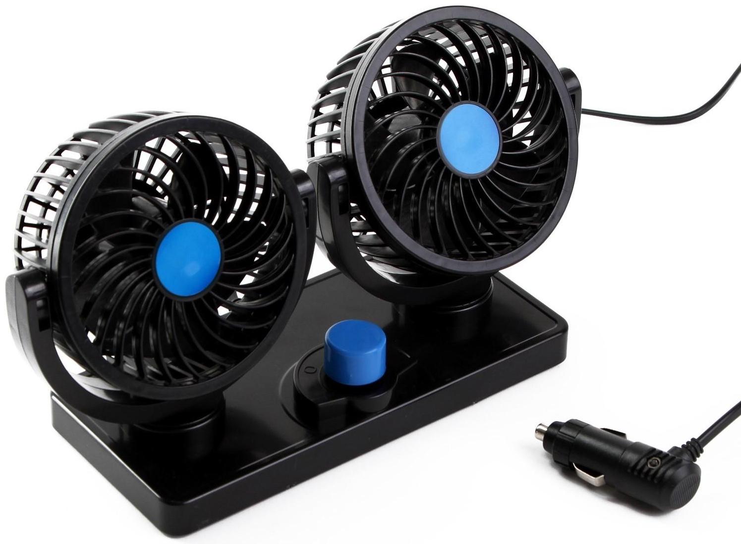 Вентилятор салона TORSO, 12 В, двойной, поворотный 360°