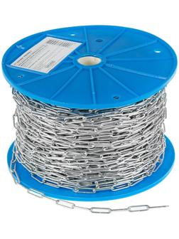 Цепь длиннозвенная ТУНДРА krep, DIN763, диаметр 2 мм, сварная, оцинкованная, 100 м