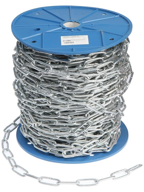 Цепь длиннозвенная ТУНДРА krep,  DIN763, диаметр 4 мм, сварная, оцинкованная, 50 м