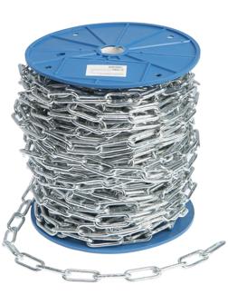 Цепь длиннозвенная ТУНДРА krep,  DIN763, диаметр 5 мм, сварная, оцинкованная, 40 м