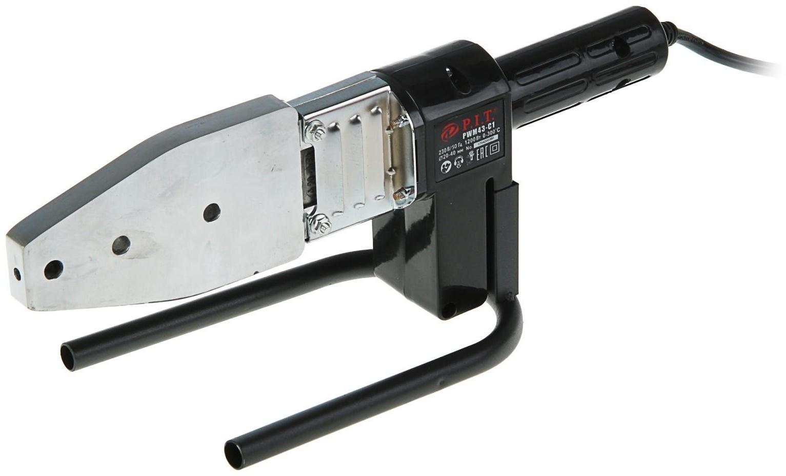 Аппарат для сварки пластиковых труб P.I.T., 1200 Вт, 0-300°, насадки 20,25,32,40 мм, кейс