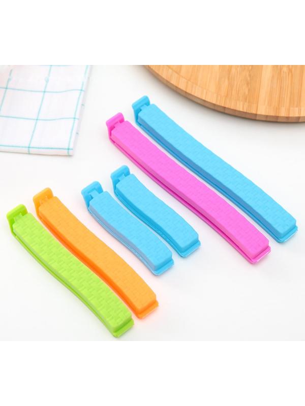 Набор зажимов для пакета, 14/11/7 см, 6 шт, цвет МИКС