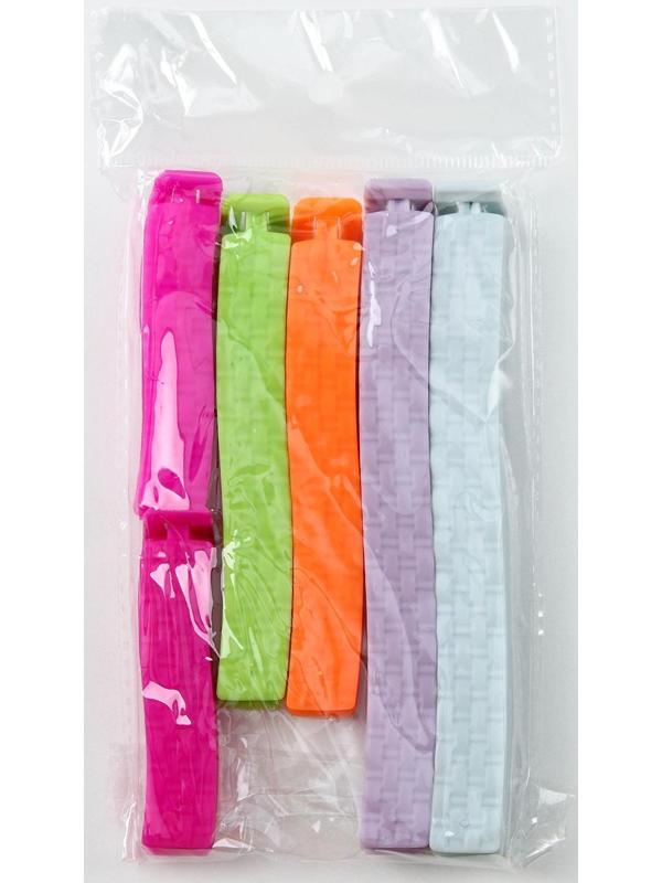 Набор зажимов для пакета, 14/11/7 см, 6 шт, цвет МИКС