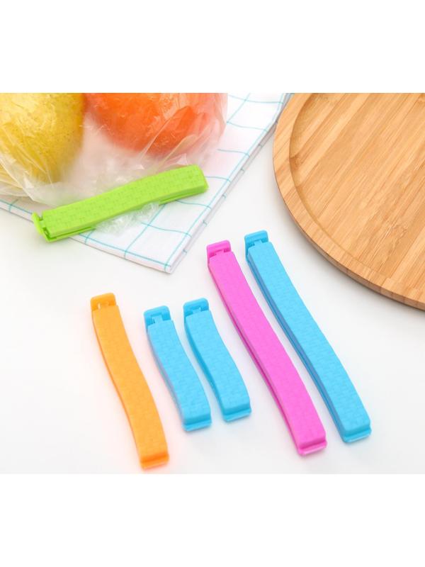 Набор зажимов для пакета, 14/11/7 см, 6 шт, цвет МИКС