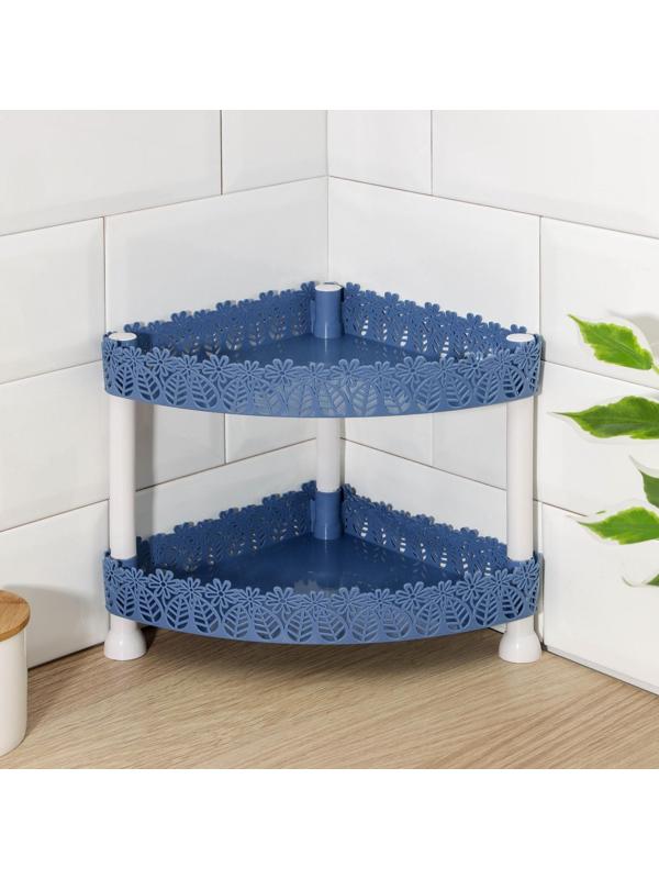 Этажерка угловая 2-х ярусная «Ромашки», 21×21×24 см, цвет МИКС