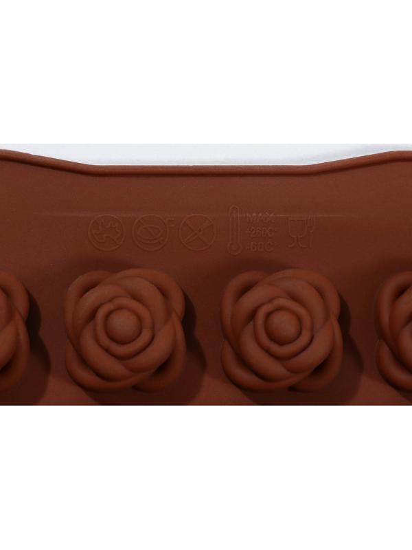 Форма для льда и кондитерских украшений Доляна «Подарок, сердце, роза», 23,2×13,8×1,1 см, 24 ячейки (2,6×2,6×2 см), цвет МИКС