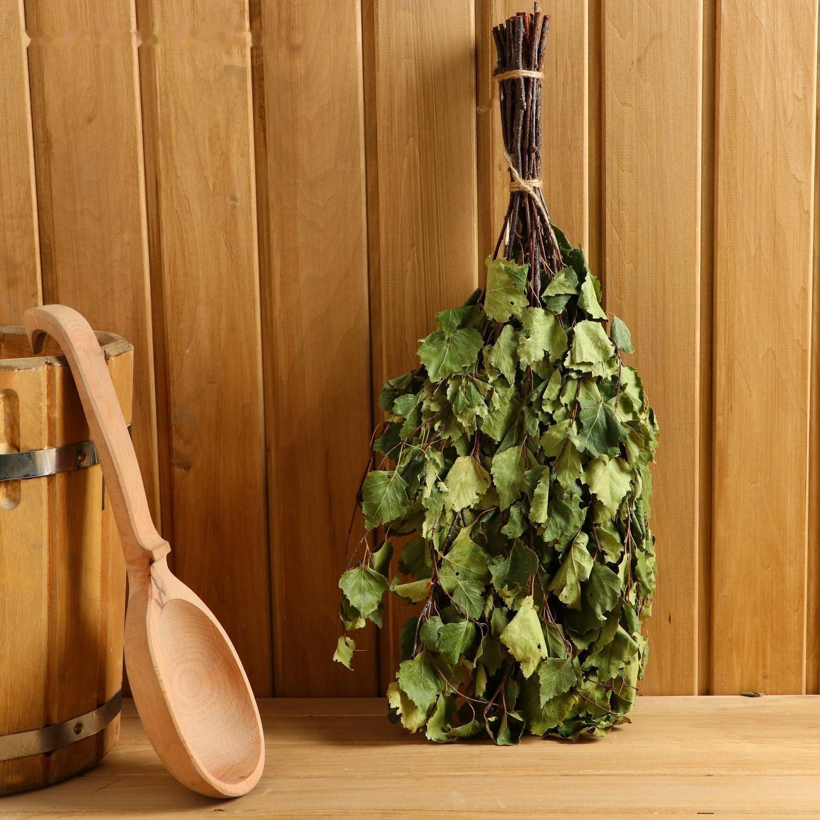 Веник для бани берёзовый в упаковке