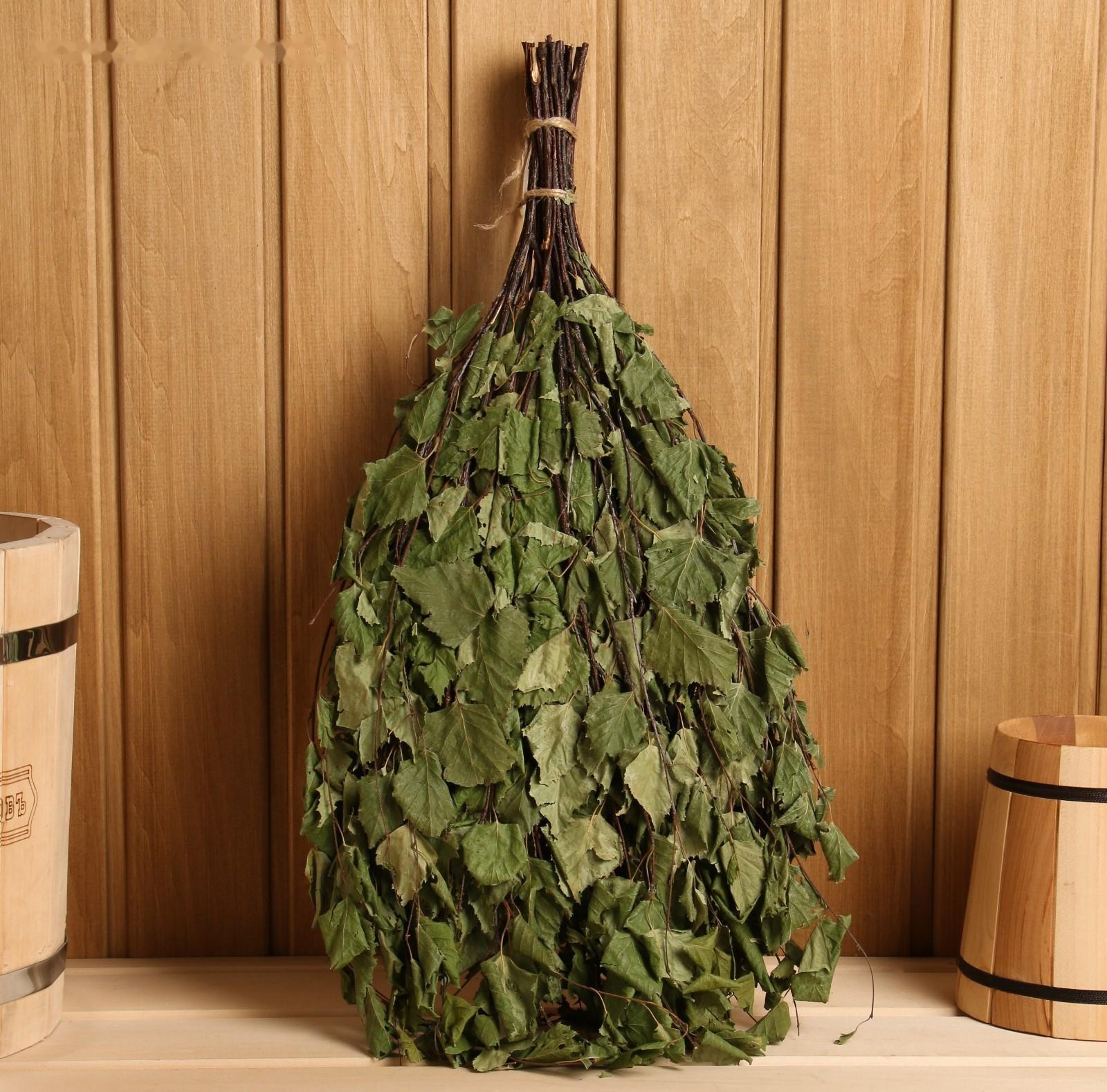 Веник для бани берёзовый в упаковке