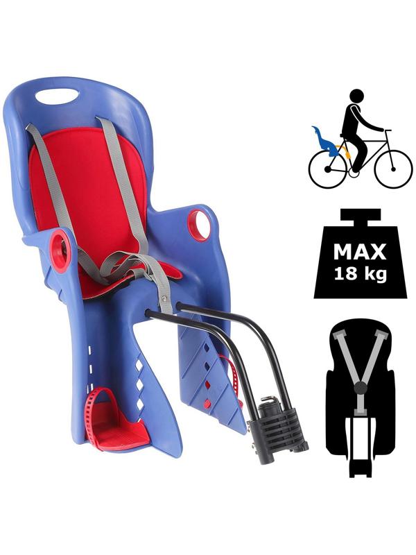 Велокресло заднее BQ-8 универсальный крепеж, цвет синий